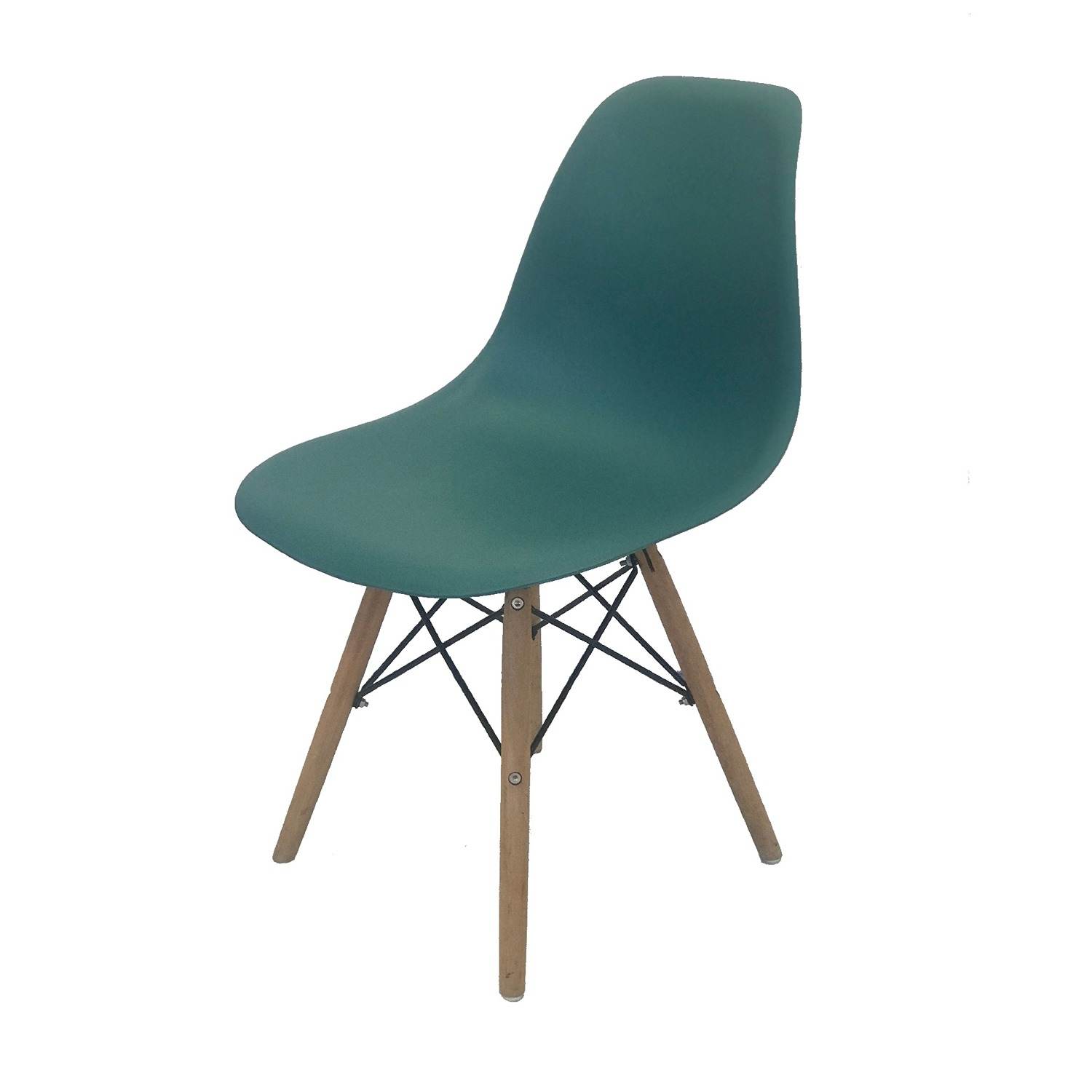 Set x 2 Sillas DKR Azul Petróleo 47x81cm Asiento Cuadrado con Espaldar - Sillas y Butacos | Bylmo