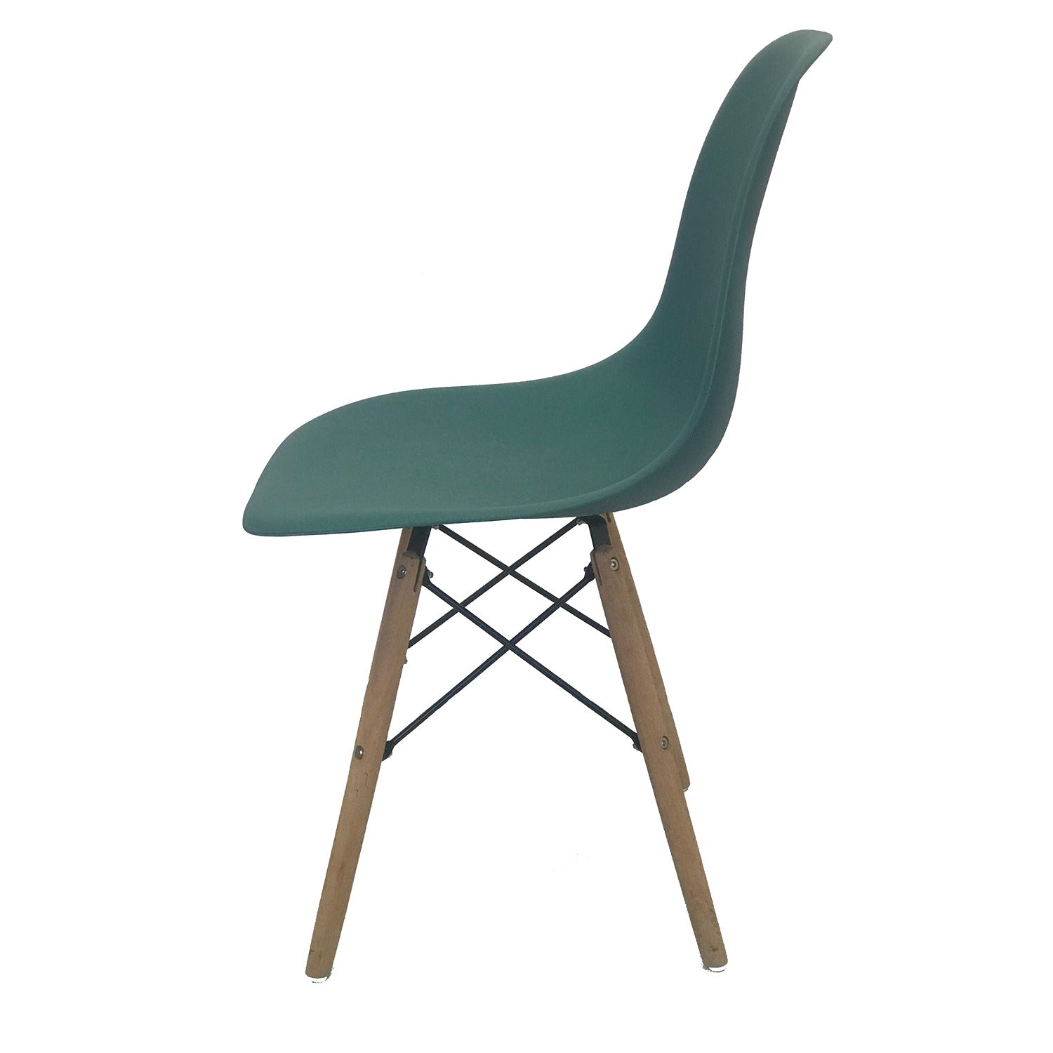 Set x 2 Sillas DKR Azul Petróleo 47x81cm Asiento Cuadrado con Espaldar - Sillas y Butacos | Bylmo