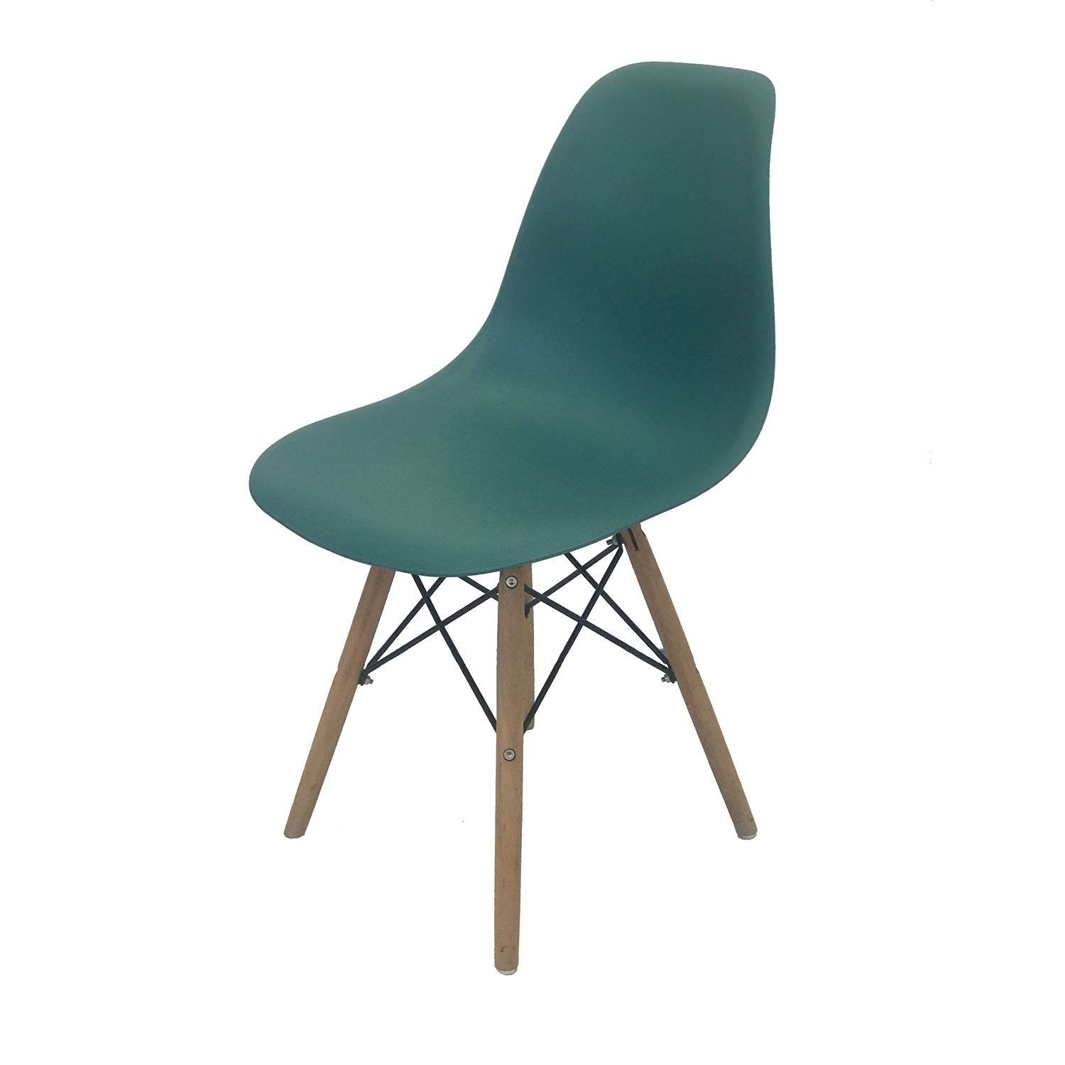Set x 2 Sillas DKR Azul Petróleo 47x81cm Asiento Cuadrado con Espaldar - Sillas y Butacos | Bylmo