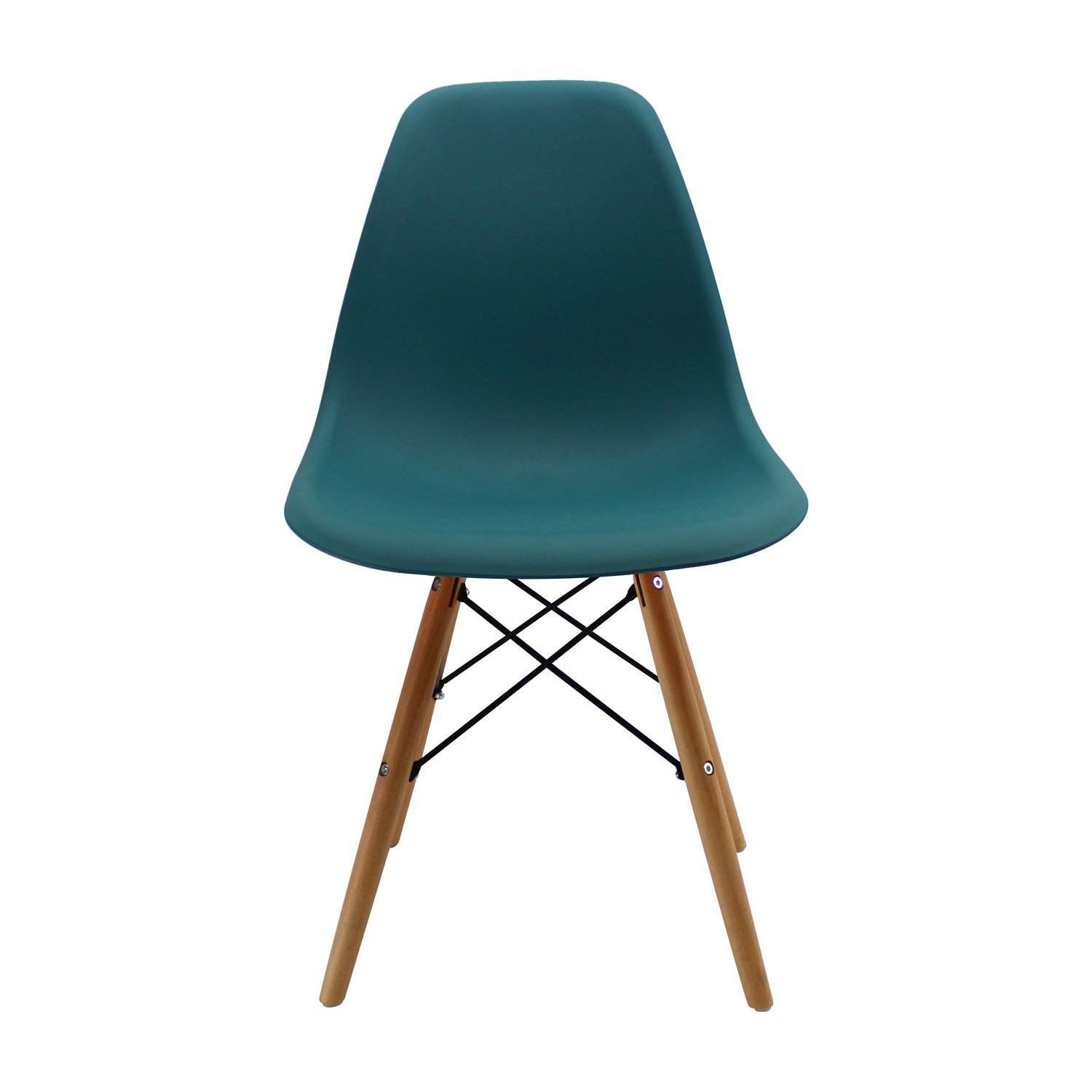 Set x 2 Sillas DKR Azul Petróleo 47x81cm Asiento Cuadrado con Espaldar - Sillas y Butacos | Bylmo