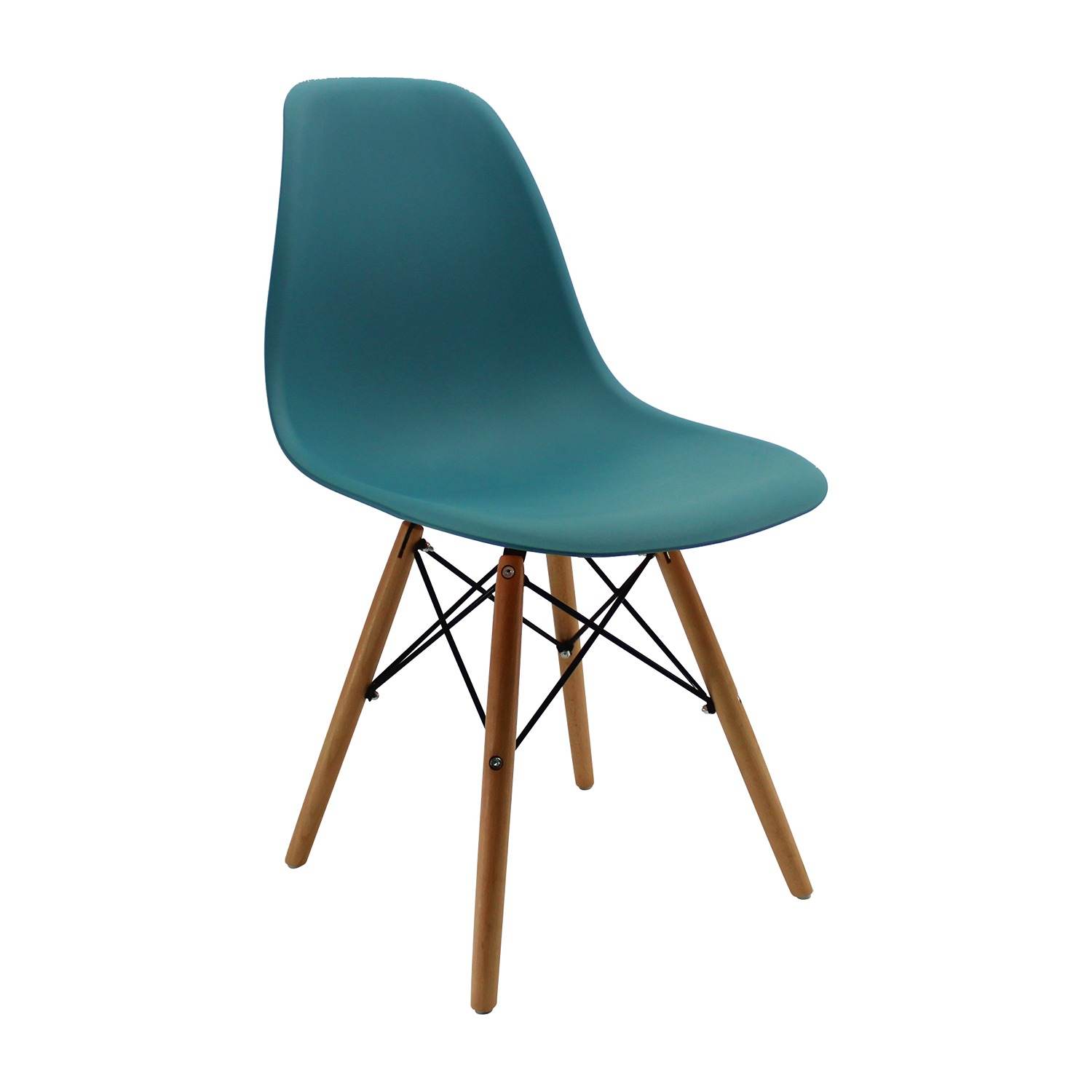 Set x 2 Sillas DKR Azul Petróleo 47x81cm Asiento Cuadrado con Espaldar - Sillas y Butacos | Bylmo
