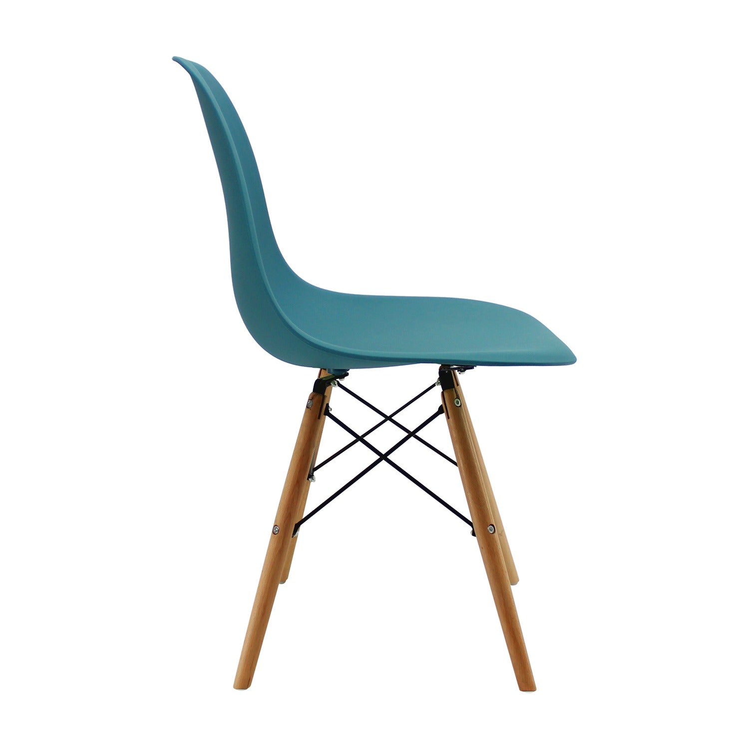 Set x 2 Sillas DKR Azul Petróleo 47x81cm Asiento Cuadrado con Espaldar - Sillas y Butacos | Bylmo
