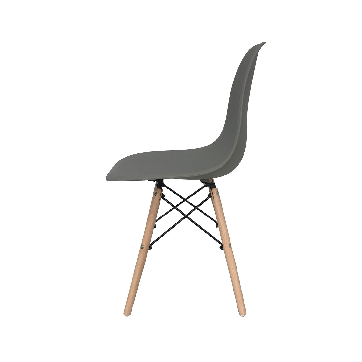 Set x 2 Sillas DKR Gris 47x81cm Asiento Cuadrado con Espaldar - Sillas y Butacos | Bylmo