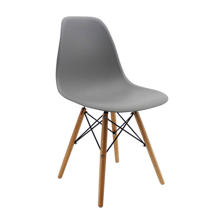 Set x 2 Sillas DKR Gris 47x81cm Asiento Cuadrado con Espaldar - Sillas y Butacos | Bylmo