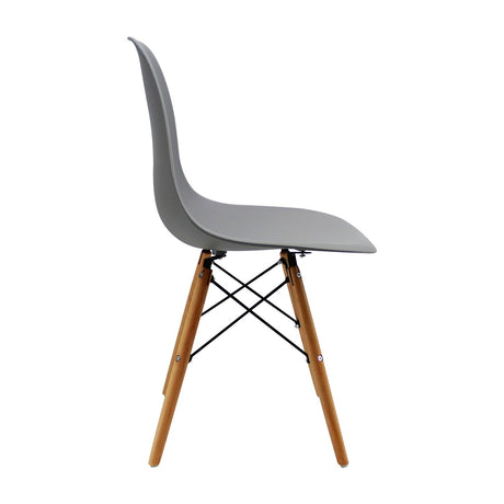 Set x 2 Sillas DKR Gris 47x81cm Asiento Cuadrado con Espaldar - Sillas y Butacos | Bylmo