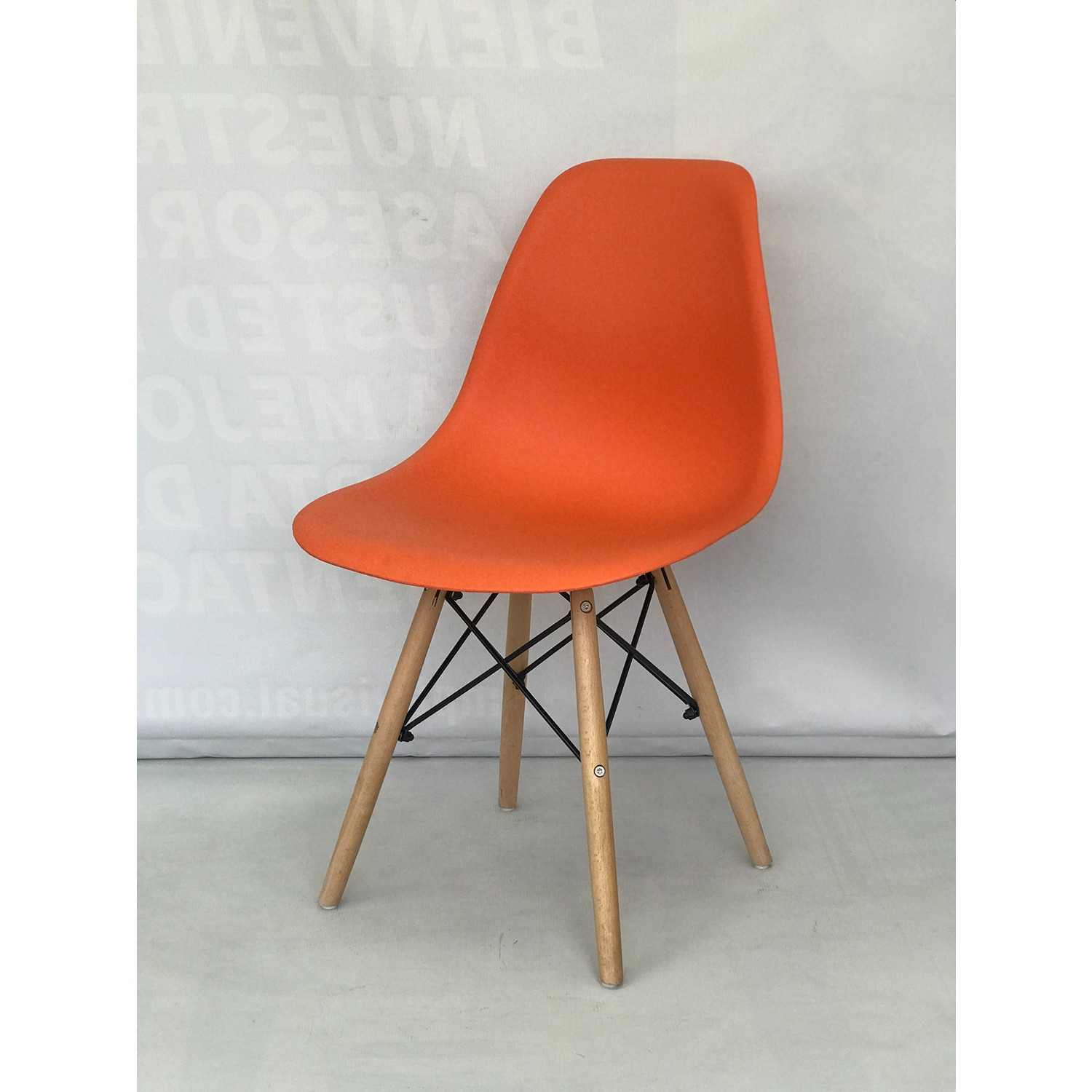 Set x 2 Sillas DKR Naranja 47x81cm Asiento Cuadrado con Espaldar - Sillas y Butacos | Bylmo