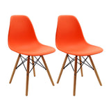Set x 2 Sillas DKR Naranja 47x81cm Asiento Cuadrado con Espaldar - Sillas y Butacos | Bylmo