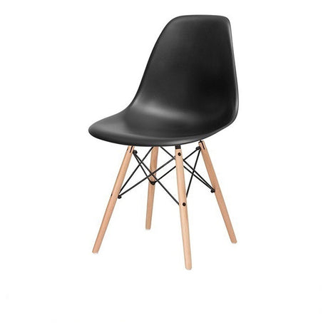 Set x 2 Sillas DKR Negro 47x81cm Asiento Cuadrado con Espaldar - Sillas y Butacos | Bylmo