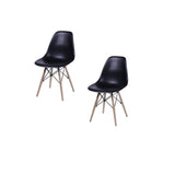 Set x 2 Sillas DKR Negro 47x81cm Asiento Cuadrado con Espaldar - Sillas y Butacos | Bylmo