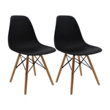Set x 2 Sillas DKR Negro 47x81cm Asiento Cuadrado con Espaldar - Sillas y Butacos | Bylmo