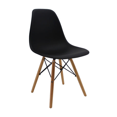 Set x 2 Sillas DKR Negro 47x81cm Asiento Cuadrado con Espaldar - Sillas y Butacos | Bylmo