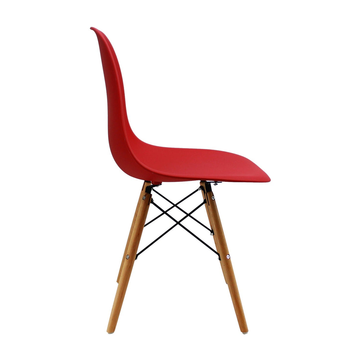 Set x 2 Sillas DKR Rojo 47x81cm Asiento Cuadrado con Espaldar - Sillas y Butacos | Bylmo