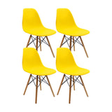 Set x 4 Sillas DKR Amarillo 47x81cm Asiento Cuadrado con Espaldar - Sillas y Butacos | Bylmo