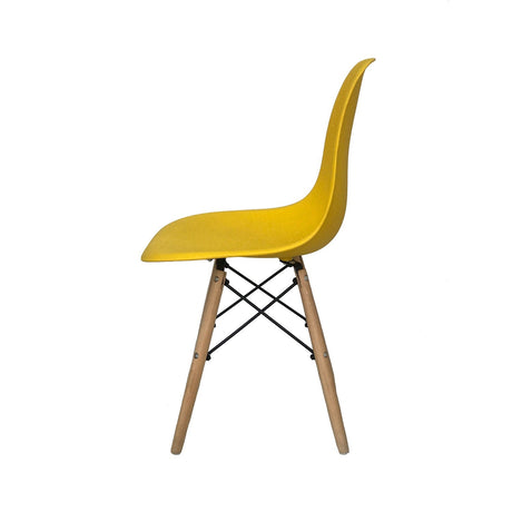 Set x 4 Sillas DKR Amarillo 47x81cm Asiento Cuadrado con Espaldar - Sillas y Butacos | Bylmo