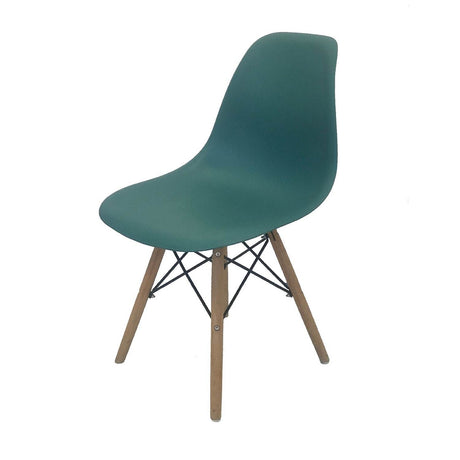 Set x 4 Sillas DKR Azul Petróleo 47x81cm Asiento Cuadrado con Espaldar - Sillas y Butacos | Bylmo