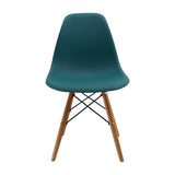 Set x 4 Sillas DKR Azul Petróleo 47x81cm Asiento Cuadrado con Espaldar - Sillas y Butacos | Bylmo