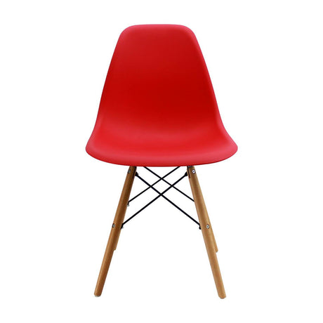 Set x 4 Sillas DKR Rojo 47x81cm Asiento Cuadrado con Espaldar - Sillas y Butacos | Bylmo
