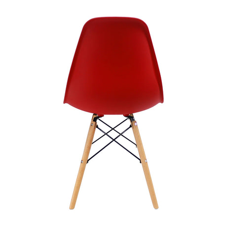 Set x 4 Sillas DKR Rojo 47x81cm Asiento Cuadrado con Espaldar - Sillas y Butacos | Bylmo