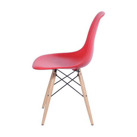 Set x 4 Sillas DKR Rojo 47x81cm Asiento Cuadrado con Espaldar - Sillas y Butacos | Bylmo