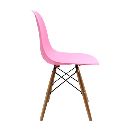 Set x 4 Sillas DKR Rosado 47x81cm Asiento Cuadrado con Espaldar - Sillas y Butacos | Bylmo
