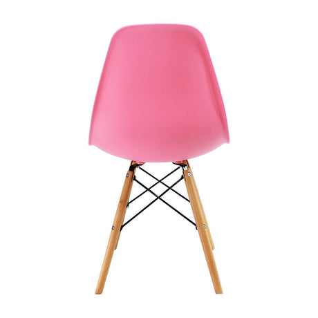 Set x 4 Sillas DKR Rosado 47x81cm Asiento Cuadrado con Espaldar - Sillas y Butacos | Bylmo