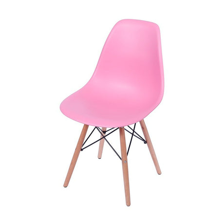 Set x 4 Sillas DKR Rosado 47x81cm Asiento Cuadrado con Espaldar - Sillas y Butacos | Bylmo