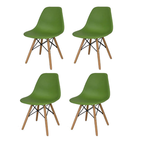 Set x 4 Sillas DKR Verde 47x81cm Asiento Cuadrado con Espaldar - Sillas y Butacos | Bylmo