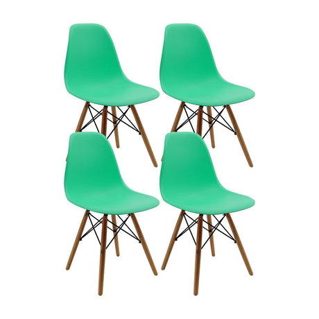 Set x 4 Sillas DKR Verde Menta 47x81cm Asiento Cuadrado con Espaldar - Sillas y Butacos | Bylmo