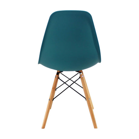 Set x 6 Sillas DKR Azul Petróleo 47x81cm Asiento Cuadrado con Espaldar - Sillas y Butacos | Bylmo