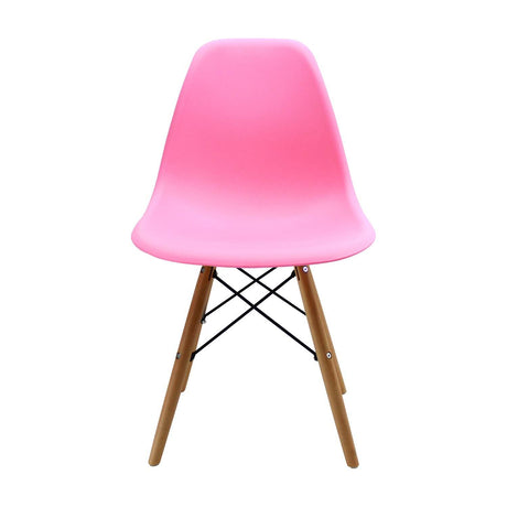 Set x 6 Sillas DKR Rosado 47x81cm Asiento Cuadrado con Espaldar - Sillas y Butacos | Bylmo