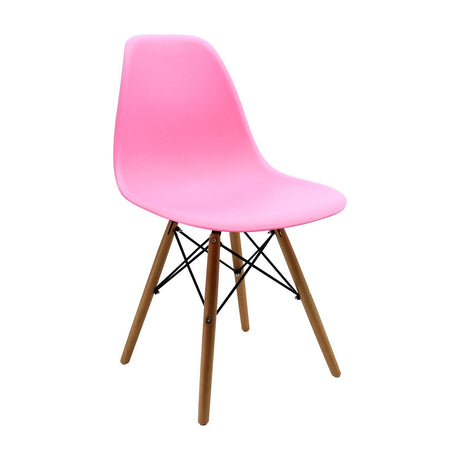 Set x 6 Sillas DKR Rosado 47x81cm Asiento Cuadrado con Espaldar - Sillas y Butacos | Bylmo