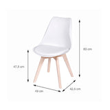 Silla 5 Cincuenta Blanco 43x83cm Asiento Cuadrado con Espaldar - Sillas y Butacos | Bylmo