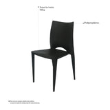 Silla 5 Cuatro Negro 42x84cm Asiento Cuadrado con Espaldar - Sillas y Butacos | Bylmo