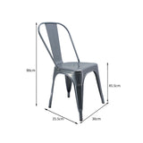 Silla 5 Nueve Gris 36x86cm Asiento Cuadrado con Espaldar - Sillas y Butacos | Bylmo