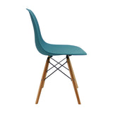 Silla DKR Azul Petróleo 47x81cm Asiento Cuadrado con Espaldar - Sillas y Butacos | Bylmo