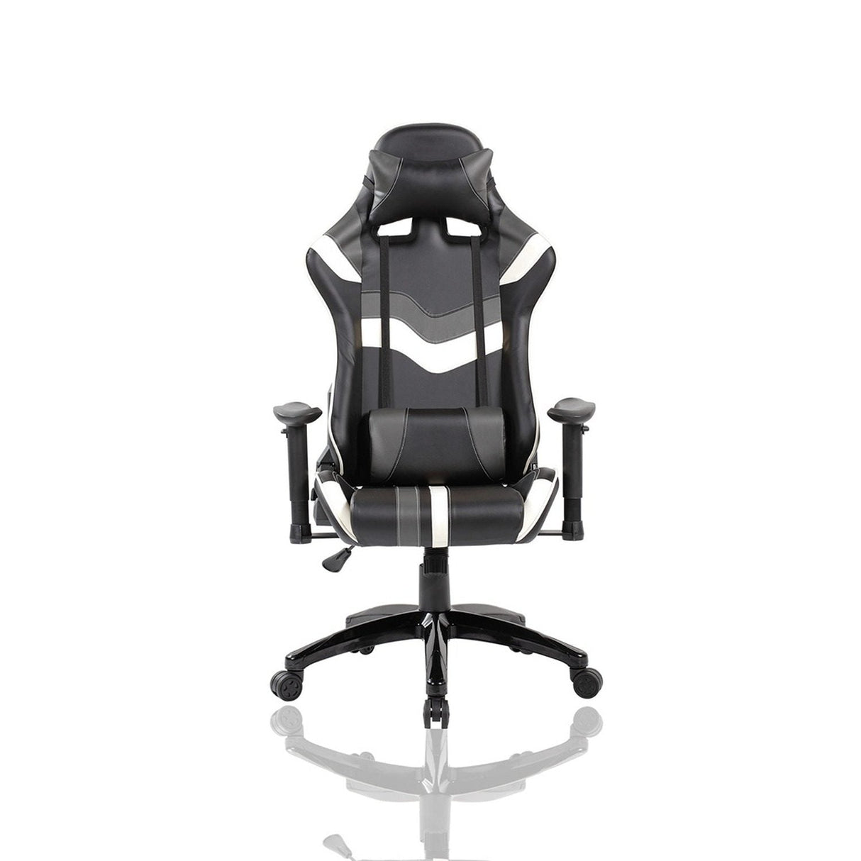 Silla Gamer Mortal Negro 51 cm con Gris y Blanco con Cojines - Sillas de Oficina | Bylmo