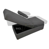 Sofa Cama Paris Gris 67 cm con Baúl - Sofas | Bylmo