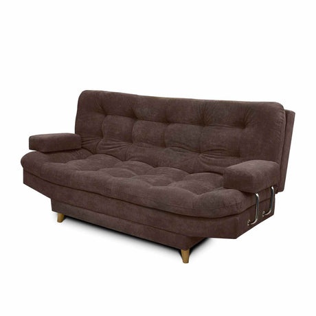 Sofá Cama Carvallo Cafe 185x100cm De 3 Puestos Reclinable con Apoya Brazos - Sofas y Poltronas | Bylmo
