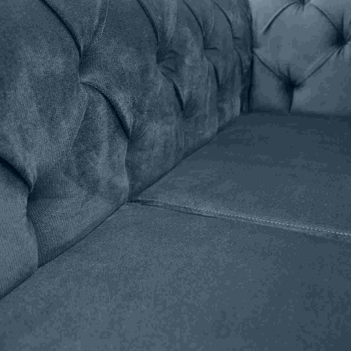 Sofá Chesterfield Azul 210x78cm De 3 Puestos con Apoya Brazos - Sofas y Poltronas | Bylmo