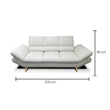 Sofá Galante Blanco Hueso 210x90cm De 3 Puestos sin Apoya Brazos - Sofas y Poltronas | Bylmo