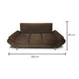 Sofá Jade Cafe 200x85cm De 3 Puestos sin Apoya Brazos - Sofas y Poltronas | Bylmo