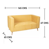 Combo Sofa y Puff Loly Amarillo 145 cm - Sofas | Bylmo