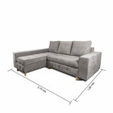 Sofá en L Saona Gris 210x94cm De 3 Puestos con Apoya Brazos - Sofas y Poltronas | Bylmo