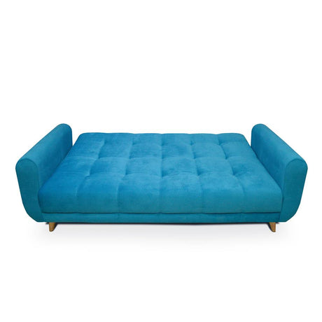 Sofá Cama Archer Azul 210x90cm De 3 Puestos Reclinable con Apoya Brazos - Sofas | Bylmo