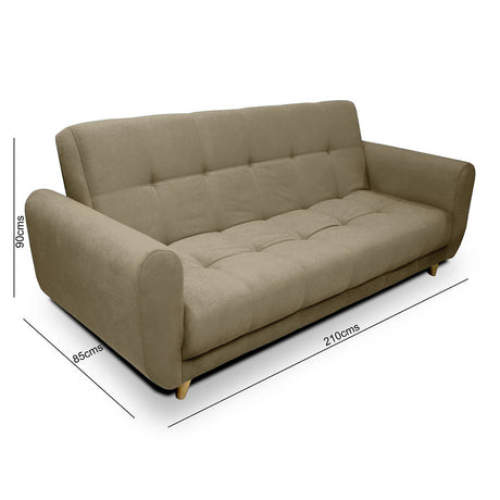 Sofá Cama Archer Camel 210x90cm De 3 Puestos Reclinable con Apoya Brazos - Sofas | Bylmo
