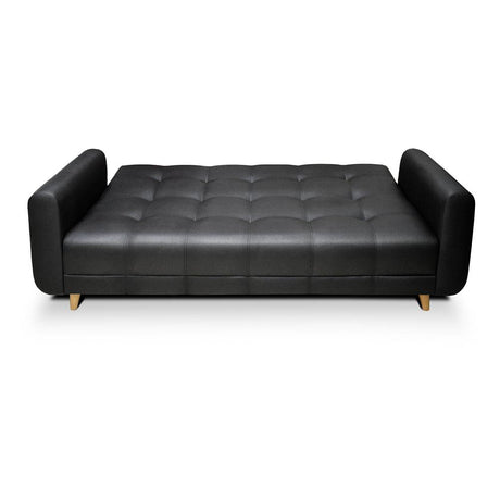 Sofá Cama Archer Negro 210x95cm De 3 Puestos Reclinable con Apoya Brazos - Sofas | Bylmo