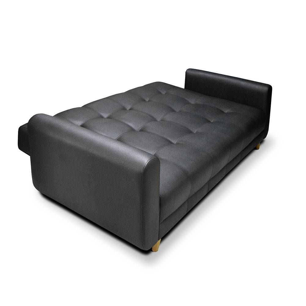 Sofá Cama Archer Negro 210x95cm De 3 Puestos Reclinable con Apoya Brazos - Sofas | Bylmo