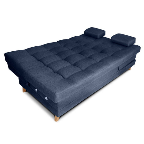 Sofá Cama Balmain Plomo 190x95cm De 3 Puestos Reclinable con Apoya Brazos - Sofas | Bylmo