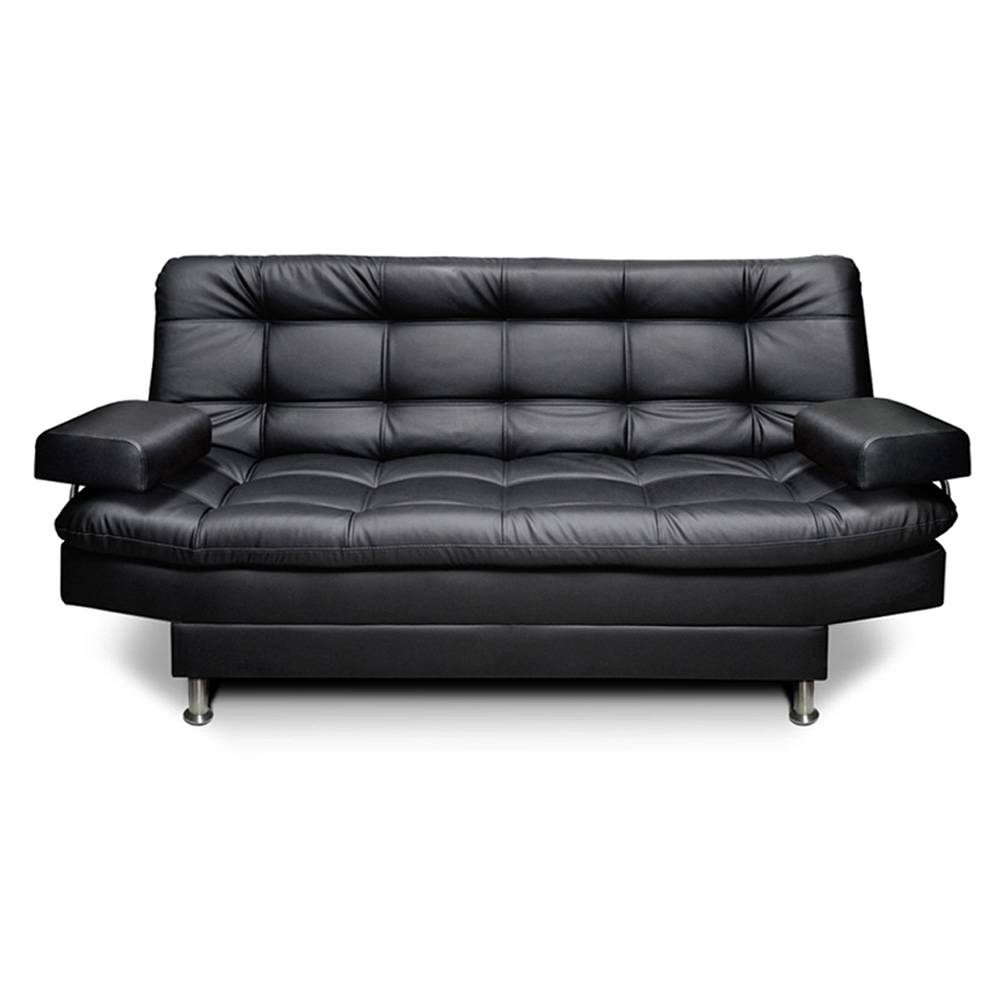 Sofá Cama Carvallo Negro 185x100cm De 3 Puestos Reclinable con Apoya Brazos - Sofas | Bylmo
