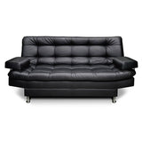 Sofá Cama Carvallo Negro 185x100cm De 3 Puestos Reclinable con Apoya Brazos - Sofas | Bylmo